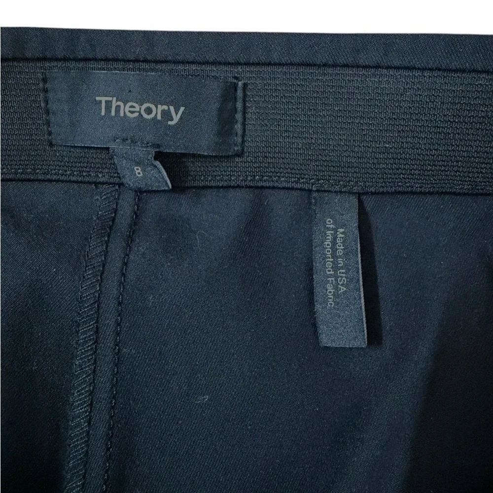 Theory High-Waist Pull-On Black Ankle Pants Minimal Chic Tailored Fit 8